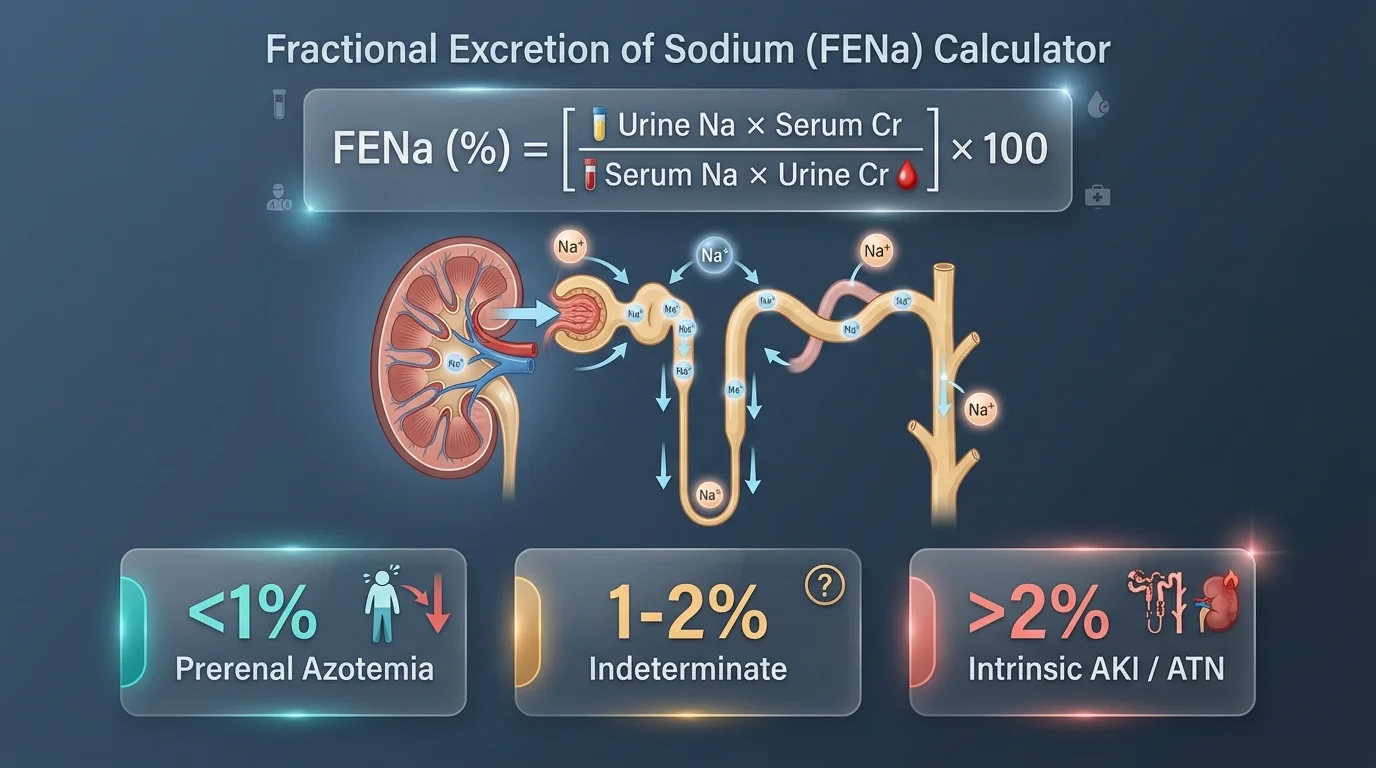 Fractional Excretion of Sodium (FENa) Calculator Infographic