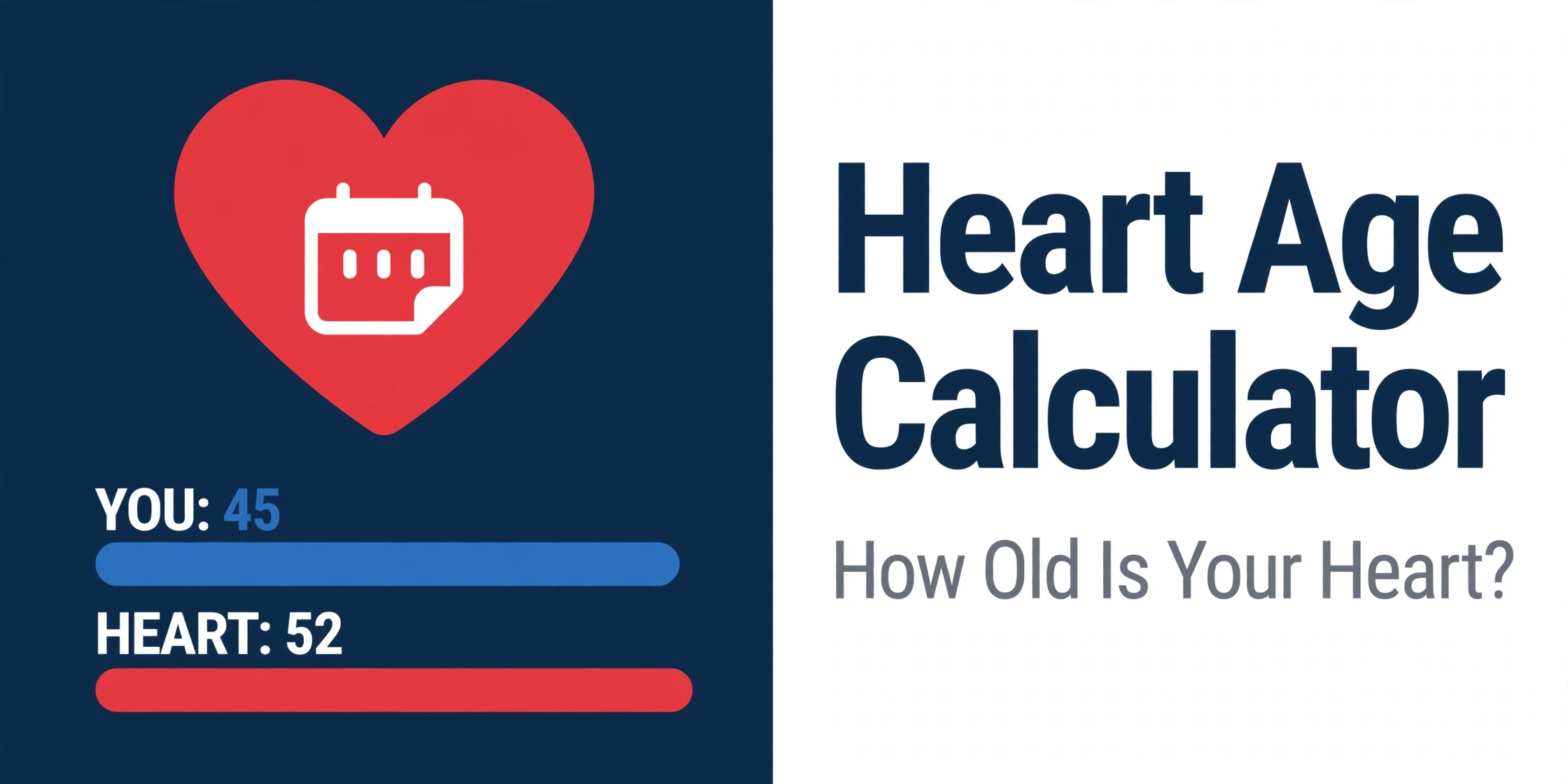 Heart age calculator comparing chronological age with estimated heart age