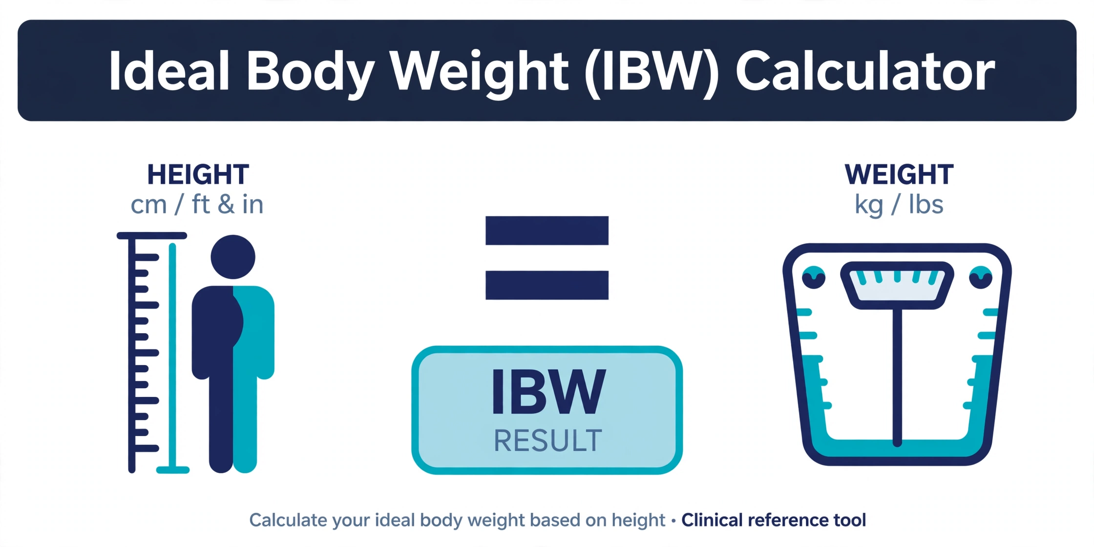 Ideal body weight calculator comparing the Devine, Robinson, Miller, and Hamwi formulas