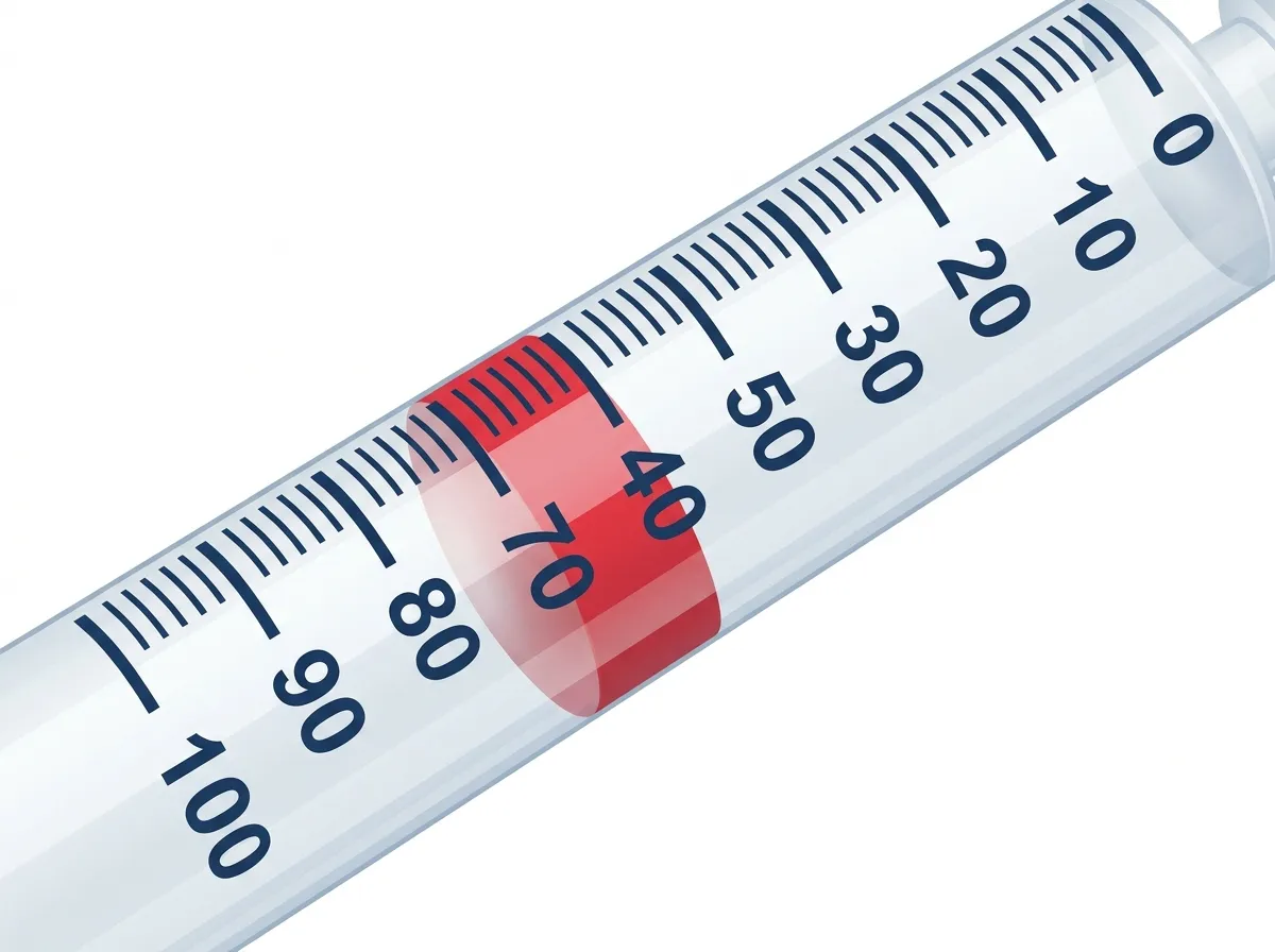 insulin syringe barrel with marks