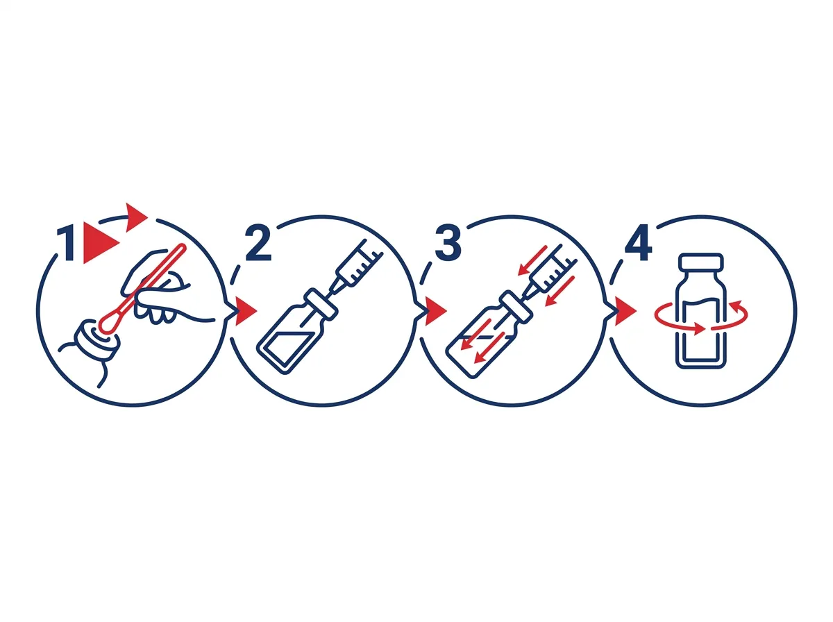 peptide reconstitution 4 step process